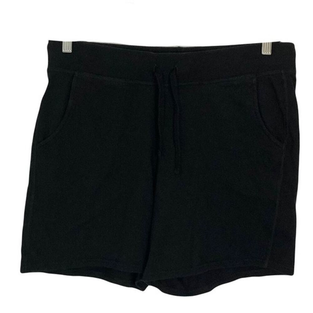 NWOT HANES Shorts L Mens 6” Inseam Black Jersey Pull On Elastic Waist